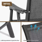 Aoodor Patio Folding Chairs 4-Pack Portable Dining Chairs Outdoor Textilene Sling Chairs for Camping, Pool, Backyard