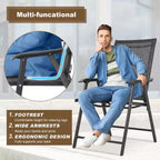 Aoodor Patio Folding Chairs 4-Pack Portable Dining Chairs Outdoor Textilene Sling Chairs for Camping, Pool, Backyard