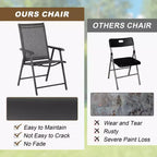 Aoodor Patio Folding Chairs 4-Pack Portable Dining Chairs Outdoor Textilene Sling Chairs for Camping, Pool, Backyard