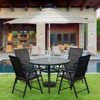 Aoodor Patio Folding Chairs 4-Pack Portable Dining Chairs Outdoor Textilene Sling Chairs for Camping, Pool, Backyard