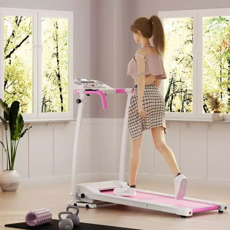 Costway 2 HP Folding Treadmill Motorized Running Machine 12 Preset Program & LCD Display Black/White