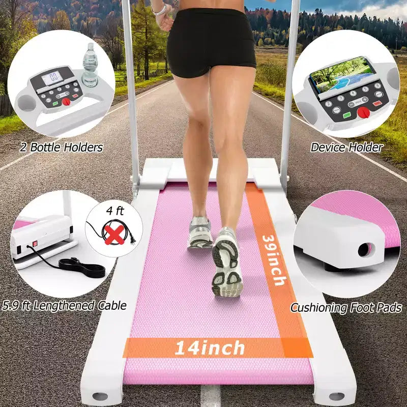 Costway 2 HP Folding Treadmill Motorized Running Machine 12 Preset Program & LCD Display Black/White