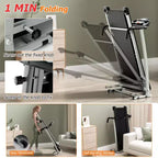 Costway 2 HP Folding Treadmill Motorized Running Machine 12 Preset Program & LCD Display Black/White