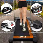 Costway 2 HP Folding Treadmill Motorized Running Machine 12 Preset Program & LCD Display Black/White
