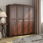 Palace Imports 100% Solid Wood Kyle 4-Door Wardrobe Armoire with Solid Wood or Mirrored Doors