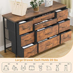 Bedroom Dresser with 10 Large Drawers for 55 Long TV Stand - 55 inches