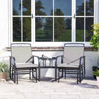 Outsunny Outdoor Glider Chairs with Coffee Table, Patio 2-Seat Rocking Chair Swing with Breathable Sling for Backyard, Garden and Porch