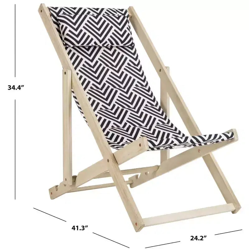 Rive Sling Chair W/ Cushion Indoor/Outdoor - PAT7039 - Navy/White - Safavieh
