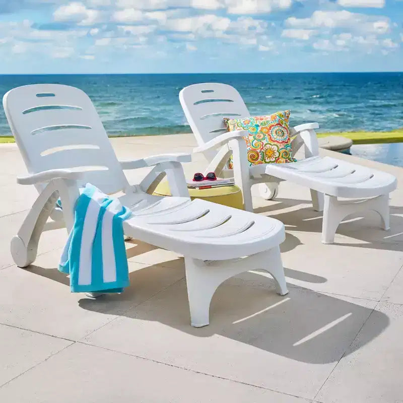 BrylaneHome Resin Folding Lounger