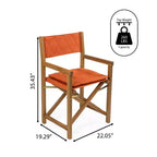 Waldo Classic Mid-Century Outdoor Acacia Wood Foldable Diamond-Quilted Back Director Chair with Cushion (Set of 2) - JONATHAN Y