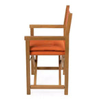Waldo Classic Mid-Century Outdoor Acacia Wood Foldable Diamond-Quilted Back Director Chair with Cushion (Set of 2) - JONATHAN Y