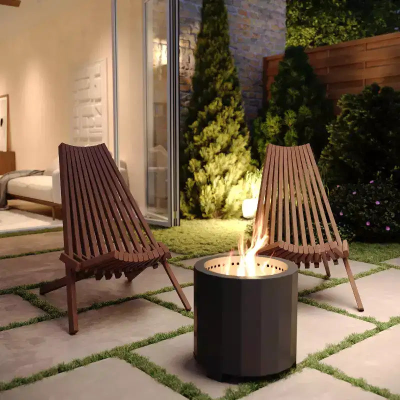 Flash Furniture Delia Commercial Grade Indoor/Outdoor Folding Acacia Wood Chair, Low Profile Lounge for Patio, Porch, Garden