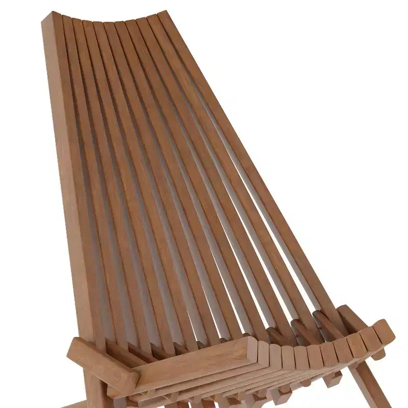 Flash Furniture Delia Commercial Grade Indoor/Outdoor Folding Acacia Wood Chair, Low Profile Lounge for Patio, Porch, Garden