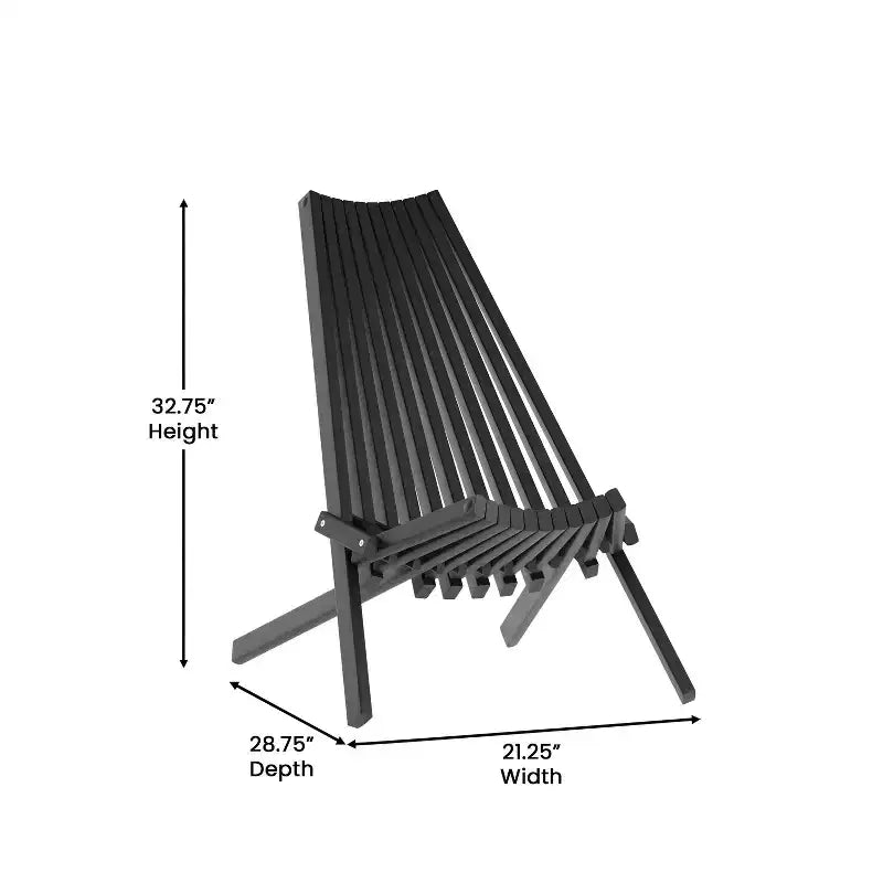 Flash Furniture Delia Commercial Grade Indoor/Outdoor Folding Acacia Wood Chair, Low Profile Lounge for Patio, Porch, Garden