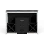 Buffet Mystal industriel de Furniture of America, effet béton, 3 tiroirs
