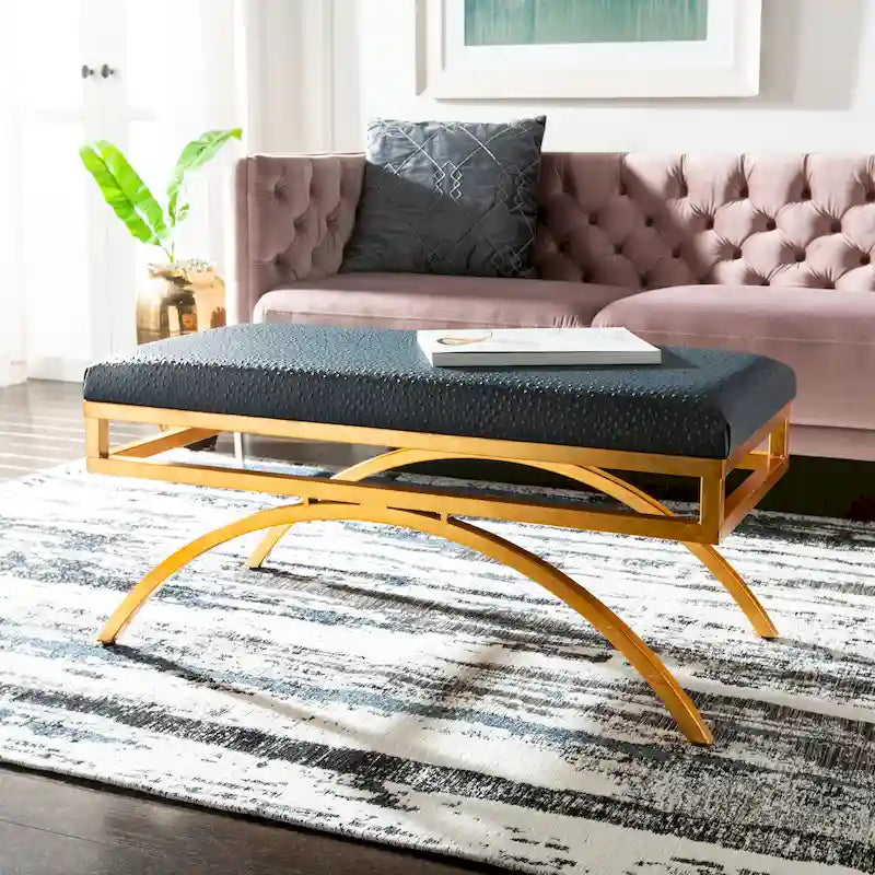 SAFAVIEH Belinda Banc Arc Moderne Glam - 38 x 18 x 18.3 - 38Lx18Px18H