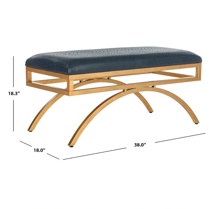 SAFAVIEH Belinda Banc Arc Moderne Glam - 38 x 18 x 18.3 - 38Lx18Px18H