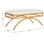 SAFAVIEH Belinda Banc Arc Moderne Glam - 38 x 18 x 18.3 - 38Lx18Px18H