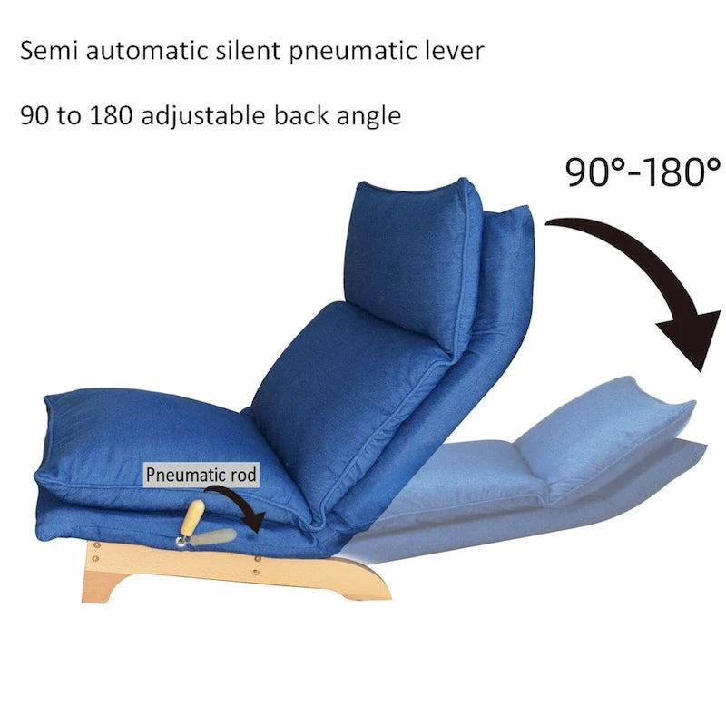 Chaise longue de loisirs pliante inclinable en tissu bleu – 48,00 x 27,56 x 37,01