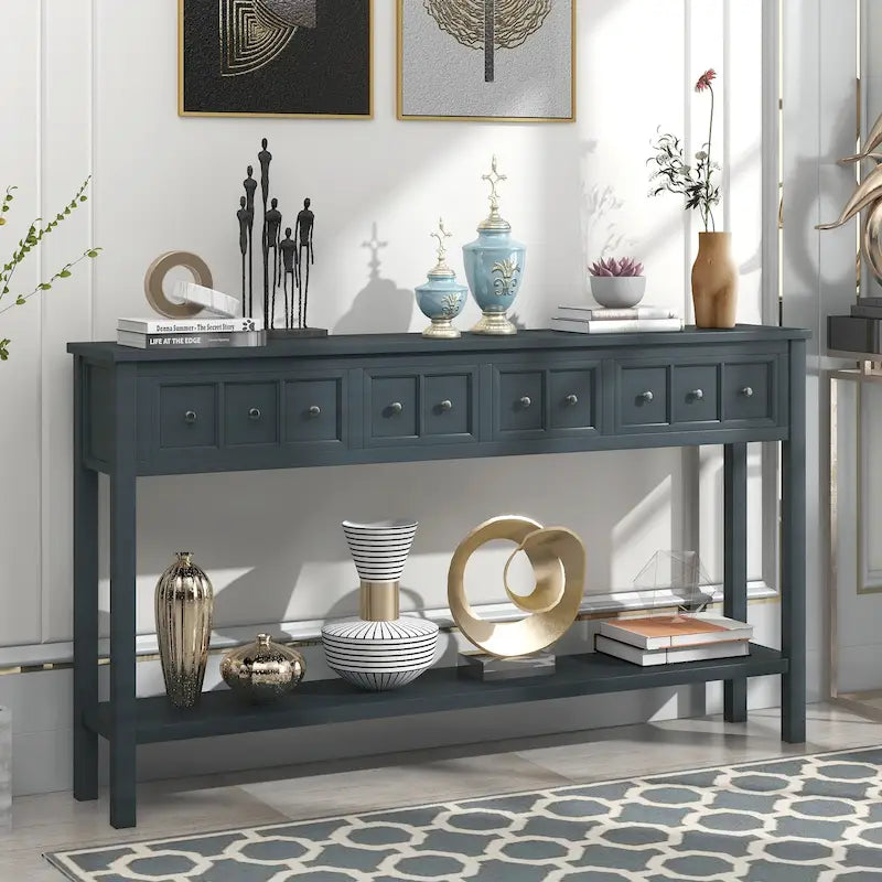 TREXM Rustic Entryway Console Table