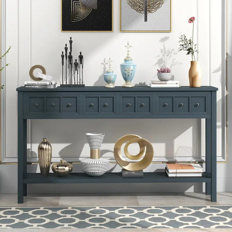 TREXM Rustic Entryway Console Table