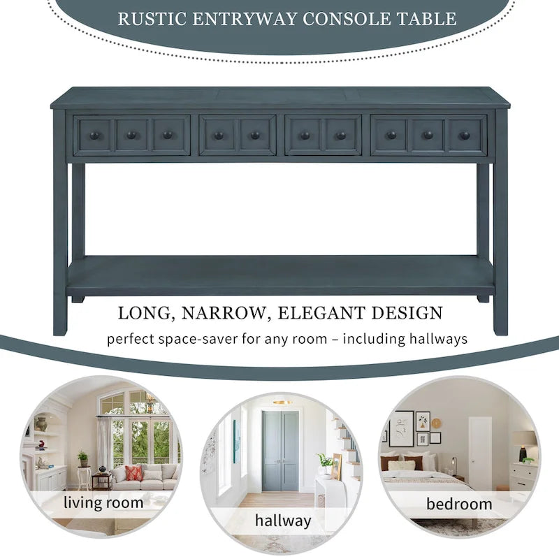 TREXM Rustic Entryway Console Table