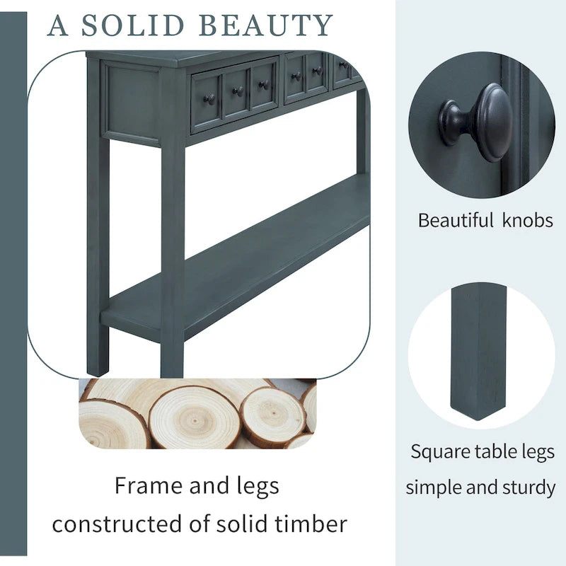 TREXM Rustic Entryway Console Table