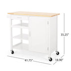 Desserte de cuisine contemporaine Westcliffe à roulettes par Christopher Knight Home - 41,75 l x 18,90 P x 35,25 H