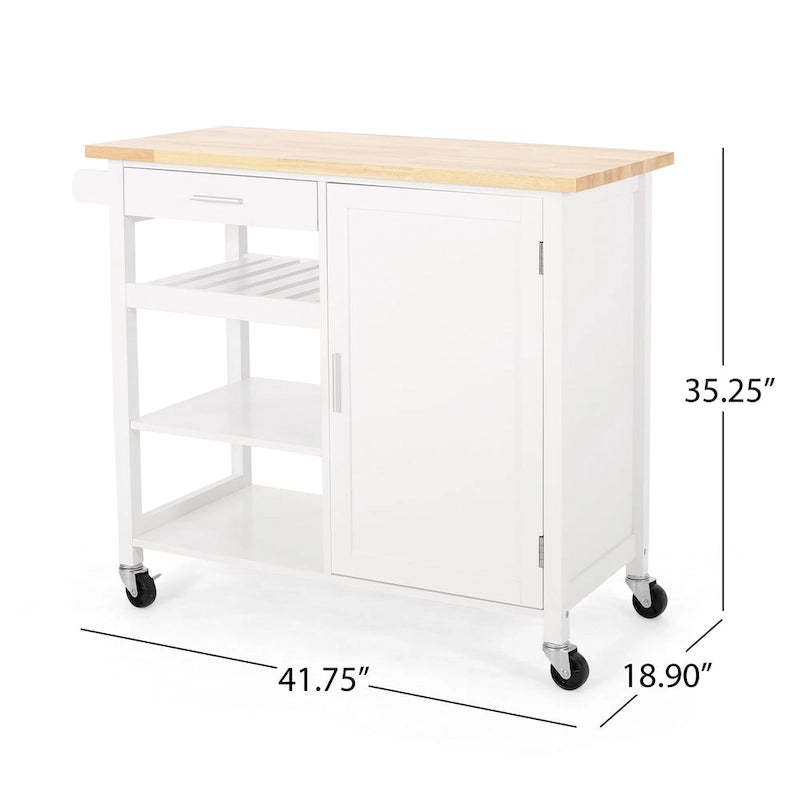 Westcliffe Contemporary Kitchen Cart with Wheels by Christopher Knight Home - 41.75 W x 18.90 D x 35.25 H