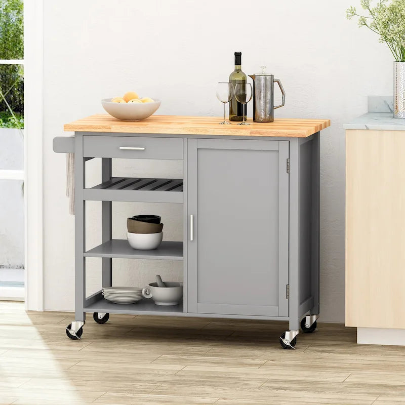 Desserte de cuisine contemporaine Westcliffe à roulettes par Christopher Knight Home - 41,75 l x 18,90 P x 35,25 H
