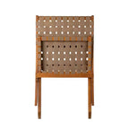 Balkene Home Sava Indoor Outdoor Folding Chair All Weather Wicker Low Slung Portable Seating Solid Acacia Wood Woven Seat - Brown Webbing