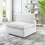 Down Filled Overstuffed Performance Velvet Armless Chair