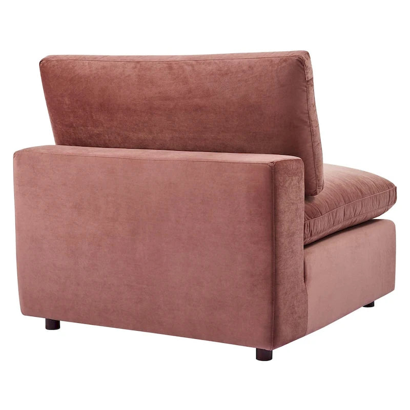Down Filled Overstuffed Performance Velvet Armless Chair