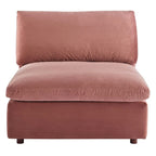 Down Filled Overstuffed Performance Velvet Armless Chair