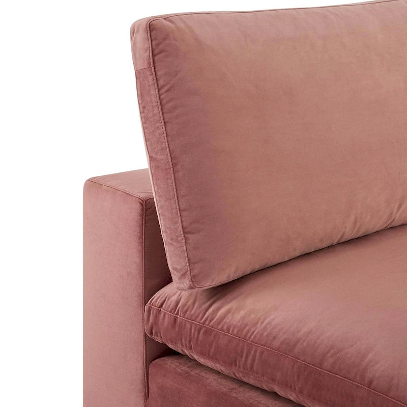 Down Filled Overstuffed Performance Velvet Armless Chair