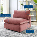 Down Filled Overstuffed Performance Velvet Armless Chair
