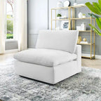 Down Filled Overstuffed Performance Velvet Armless Chair