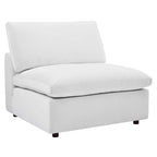 Down Filled Overstuffed Performance Velvet Armless Chair