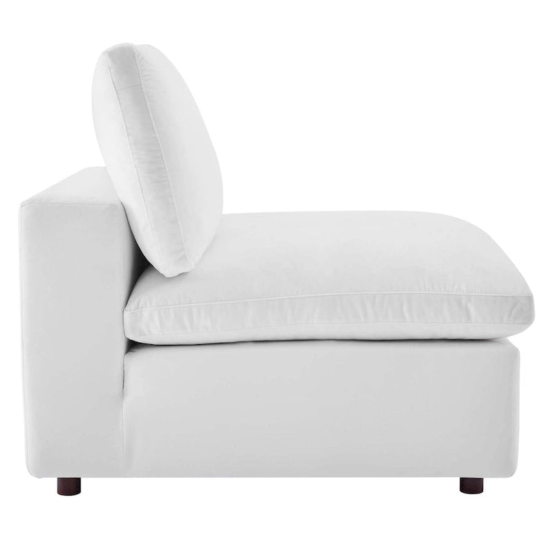 Down Filled Overstuffed Performance Velvet Armless Chair