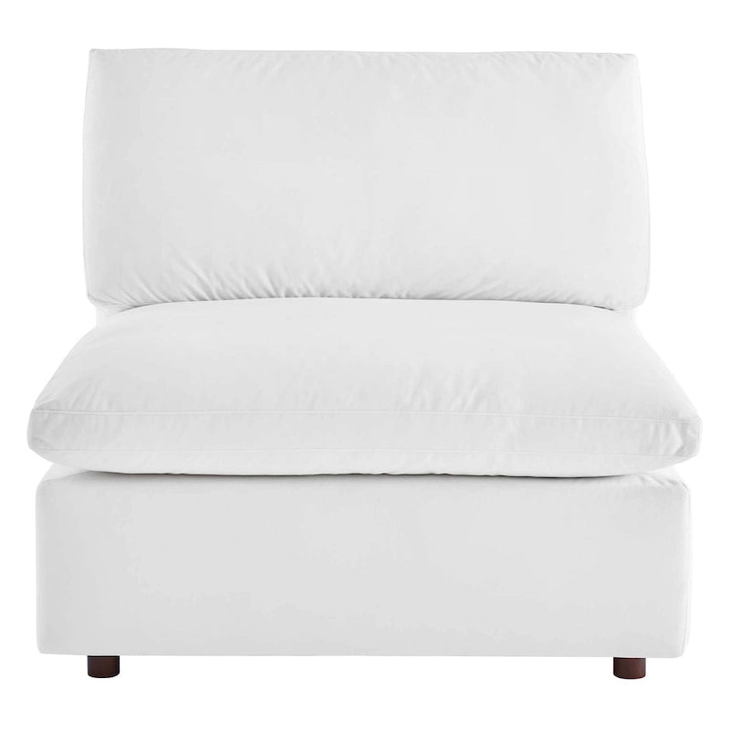 Down Filled Overstuffed Performance Velvet Armless Chair