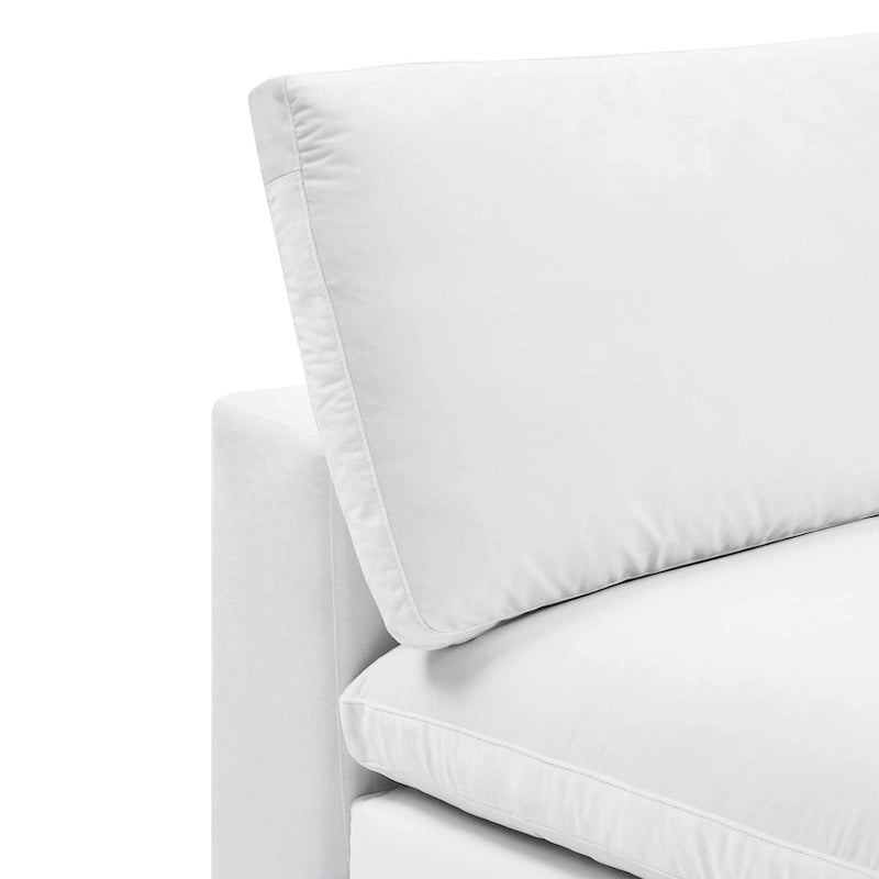 Down Filled Overstuffed Performance Velvet Armless Chair