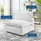 Down Filled Overstuffed Performance Velvet Armless Chair