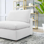 Down Filled Overstuffed Performance Velvet Armless Chair