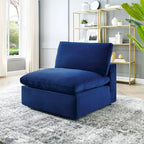 Down Filled Overstuffed Performance Velvet Armless Chair