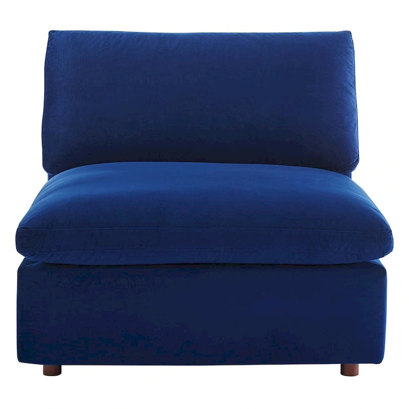 Down Filled Overstuffed Performance Velvet Armless Chair