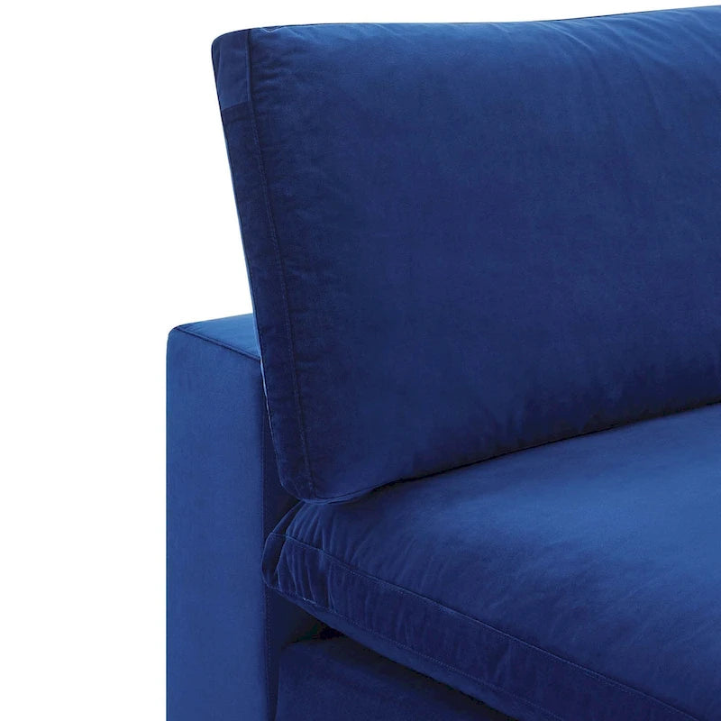 Down Filled Overstuffed Performance Velvet Armless Chair