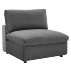 Down Filled Overstuffed Performance Velvet Armless Chair