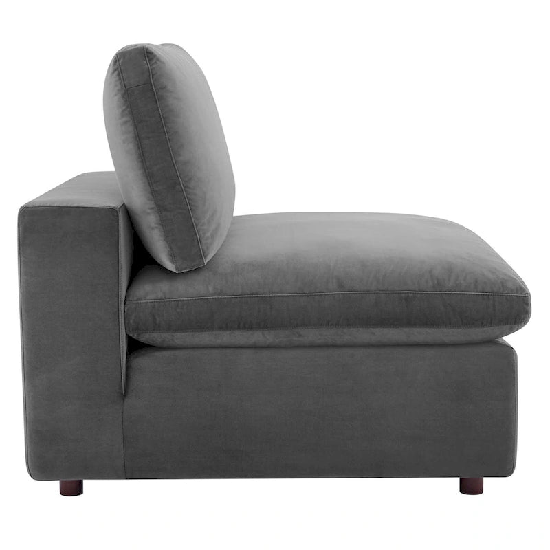 Down Filled Overstuffed Performance Velvet Armless Chair