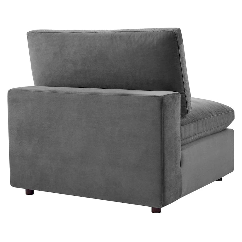 Down Filled Overstuffed Performance Velvet Armless Chair