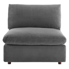 Down Filled Overstuffed Performance Velvet Armless Chair